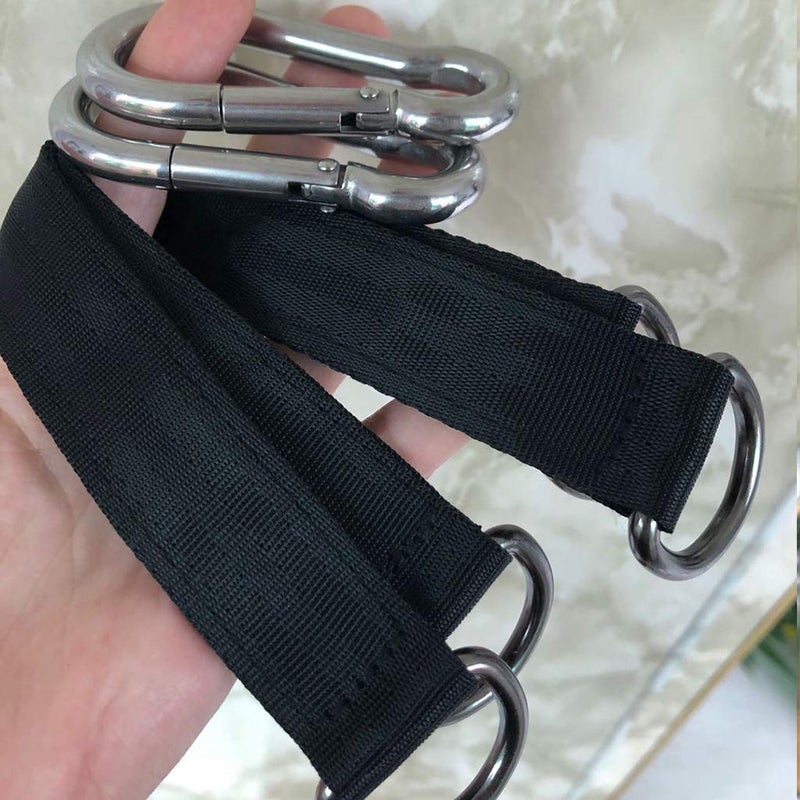 AIVOOF Tree Swing Straps, 2 PCS 25cm / 9.8inches Heavy Duty Hanging Straps Holds 440 lbs with Carabiner Perfect for Hammock, Plank - Image 2